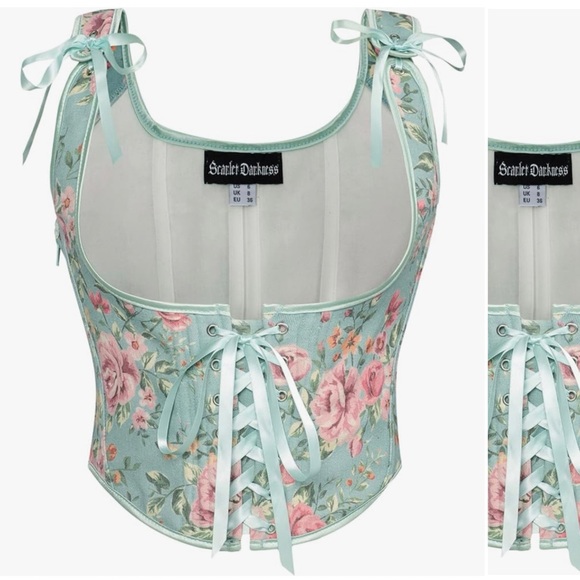 Scarlet Darkness Other - Scarlet Darkness Renaissance Floral Underbust Vintage Boned Corset Belt top